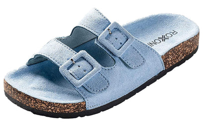 Women's Adjustable Double Buckle Flat Sandals | 2FruitBearers