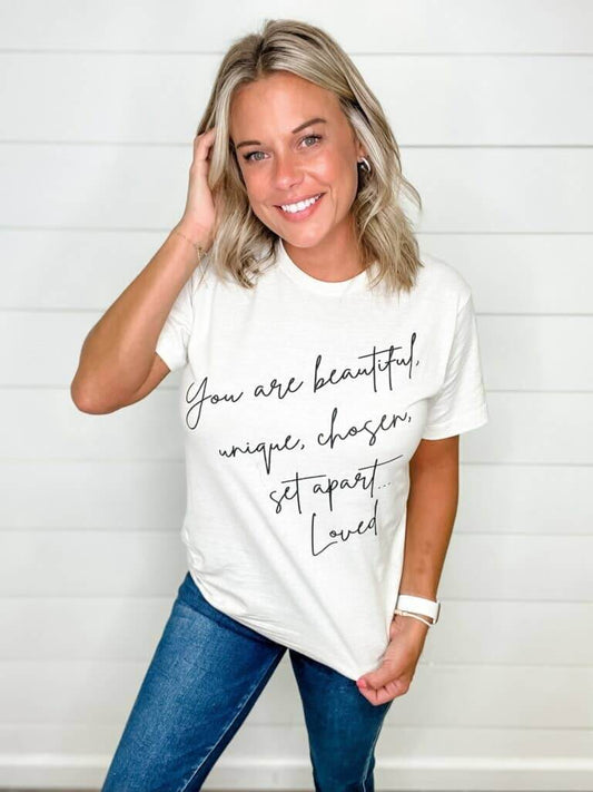 You are Chosen, Set Apart Cream Faith T-Shirt | 2FruitBearers